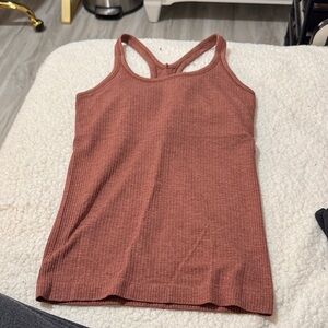 Women's Ribbed Tank Top - Rust